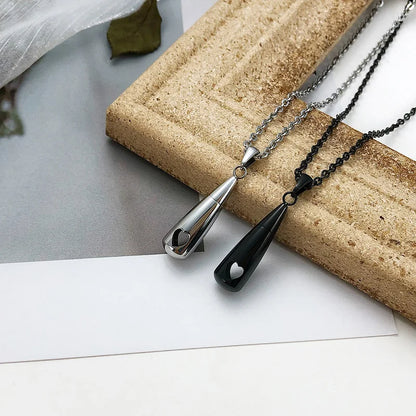 Teardrop Ashes Cremation Women Necklace Jewelry, Memorial Keepsake Urn Remembrance Gift, Stainless Steel Water Drop Pendant