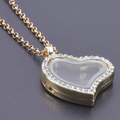 1Pc Trendy Sweet Love Glass Reliquary Photo Locket Pendant Necklaces Goth Heart Cremation Ashes Urn Relicario Collares Jewelry