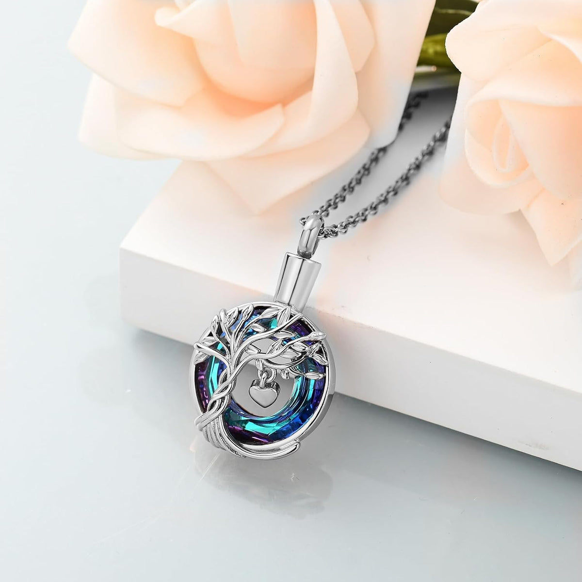 Tree of Life Cremation Urn Ashes Necklace for Women Men