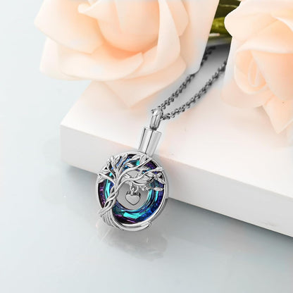 Tree of Life Cremation Urn Ashes Necklace for Women Men