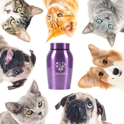 Stainlee Steel Pet Urns,Paws Engraved Dog Urn for Ashes,Cat Creamtion Urn for Ashes,Pet Urn for Large Dog
