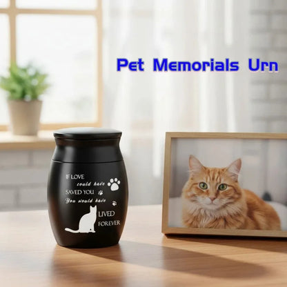 Waterproof Mini Pet Memorials Urn Dustproof Paw Print Pet Ash Holder Aluminium Alloy Sealed Cat Cremation Urn Funeral Supplies