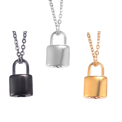 New Style Stainless Steel Mini Padlock Cremation Pendant Jewelry for Ashes Urn Pendant Necklace Lock Memorial Jewelry