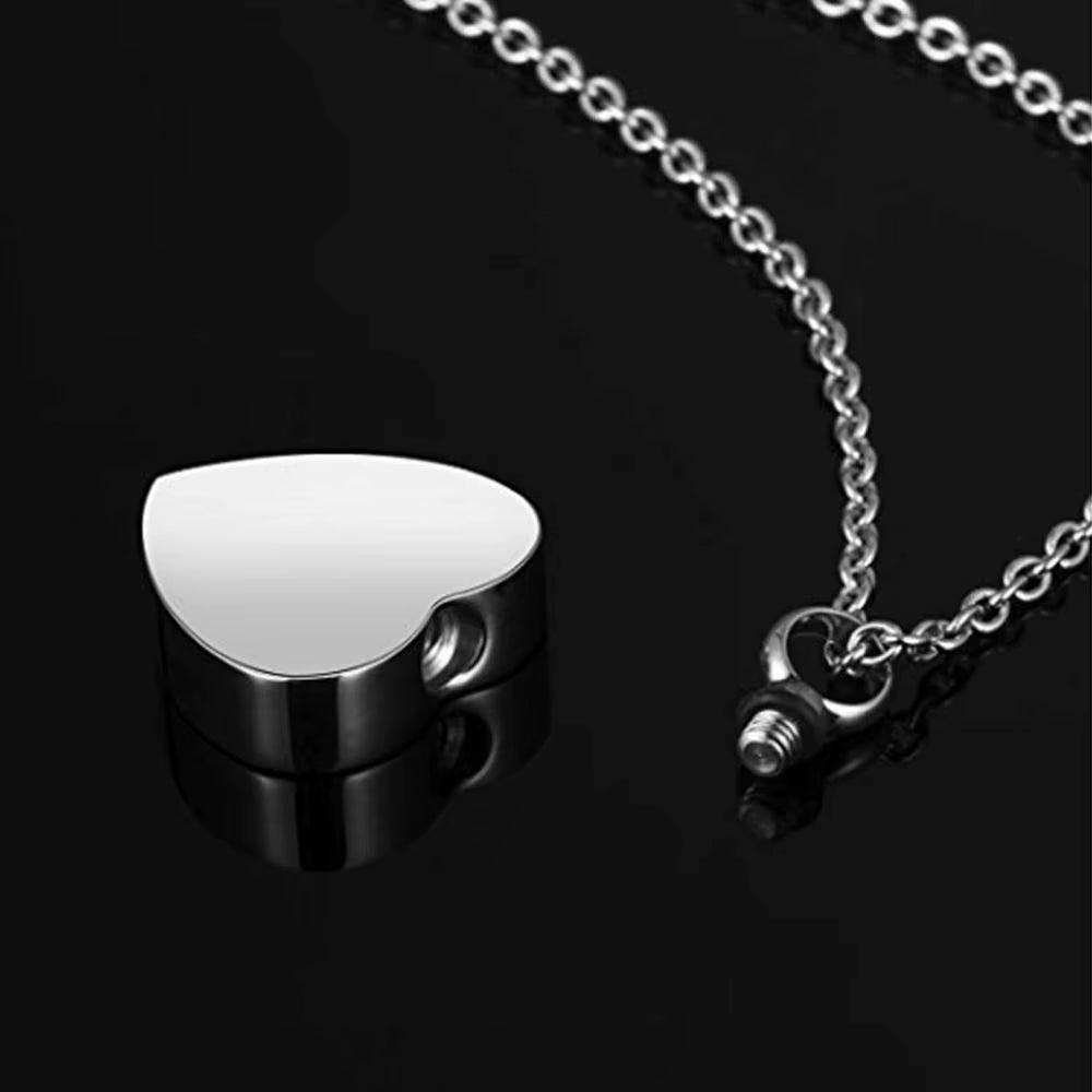 Cremation Jewelry Heart Pendant Necklace Owner and Pet Pattern Souvenir Ashes Urn Jewelry to Commemorate Beloved Pet