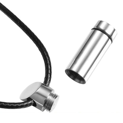 Stainless Steel Cylinder Necklace Ashes Holder Urn Keepsake Pendant Cremation Memorial Jewelry
