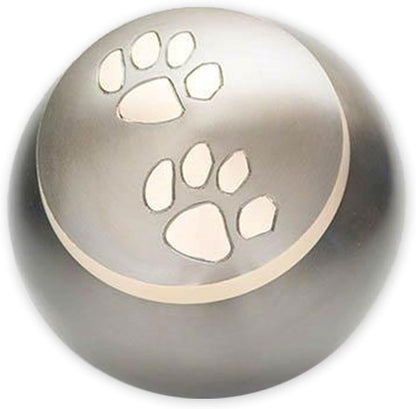 Pawsitively Cherished Unique Brass Cremation Urn for Ashes - Dogs, Cats and Other Medium-Sized Pets - Slate/Gold - Medium