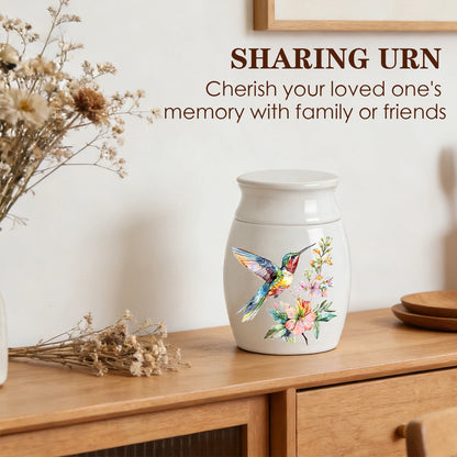 Cremation Urn Keepsake Hummingbird Urn for Ashes Women Men White Small Urns for Human Ashes - Decorative Urn