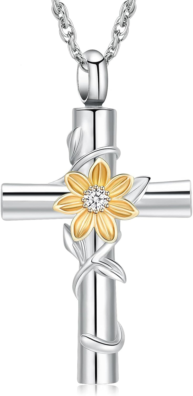 Sunflower Urn Necklaces for Ashes for Women Men Cremation Jewelry Memorial Human Ashes Pendant