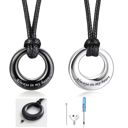 Urn Necklaces for Ashes Stainless Steel Memorial Urns Pendant Necklaces Circle of Life Eternity Cremation Ashes Jewelry