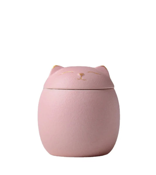 Soft Sprout Urn for Pet Ashes- Cat Shape Memorial Cremation Urns-Handcrafted Black Decorative Urns for Funeral Cat Urn Dog Urn