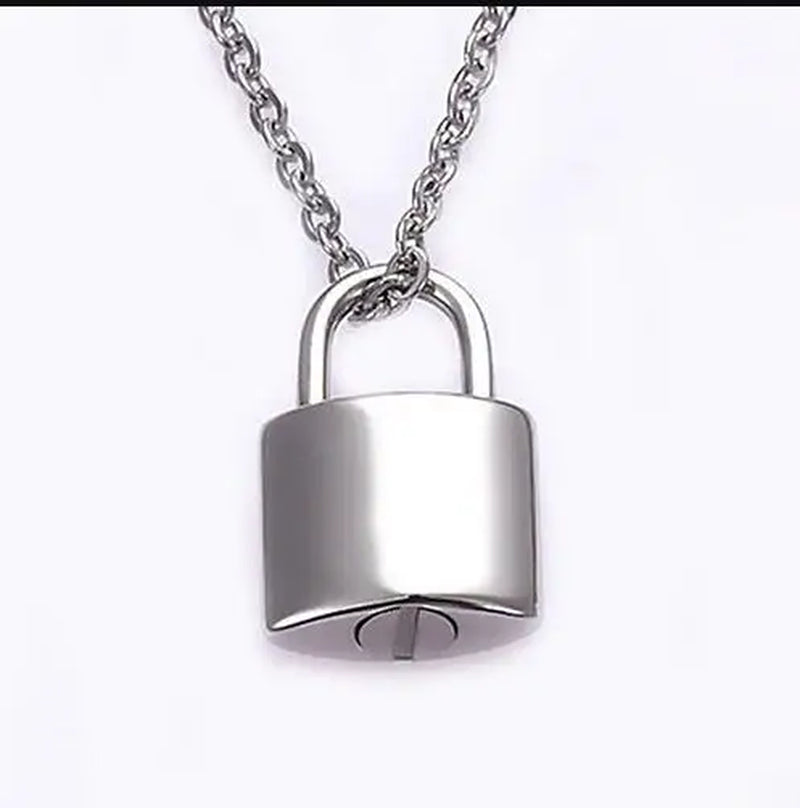 New Style Stainless Steel Mini Padlock Cremation Pendant Jewelry for Ashes Urn Pendant Necklace Lock Memorial Jewelry