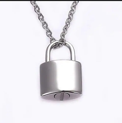 New Style Stainless Steel Mini Padlock Cremation Pendant Jewelry for Ashes Urn Pendant Necklace Lock Memorial Jewelry