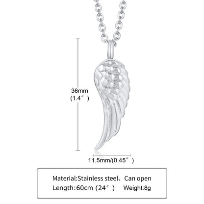 Delicate Angel Wing Cremation Necklace for Women,Stainless Steel Urn Pendant Ashes Holder Memorial Jewelry,Keepsake Gift
