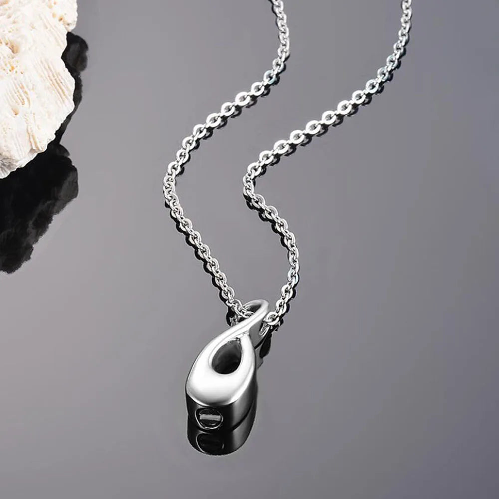 Infinity Memorial Stainless Steel Necklace for Human/Pet Urn Ashes Love Cremation Pendant Jewelry