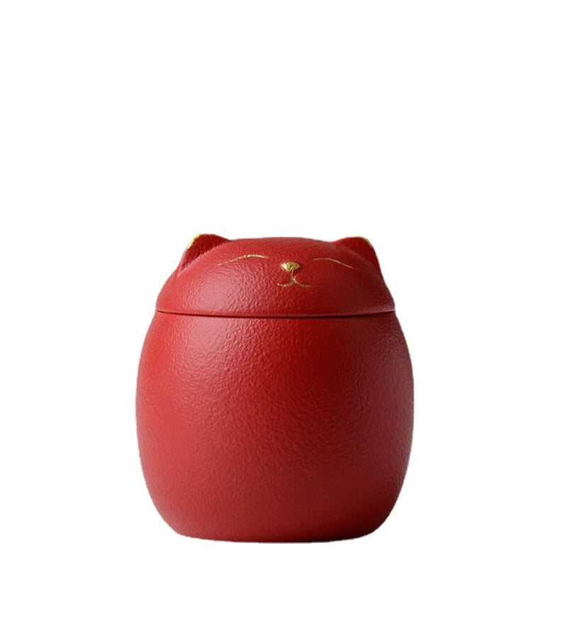 Soft Sprout Urn for Pet Ashes- Cat Shape Memorial Cremation Urns-Handcrafted Black Decorative Urns for Funeral Cat Urn Dog Urn