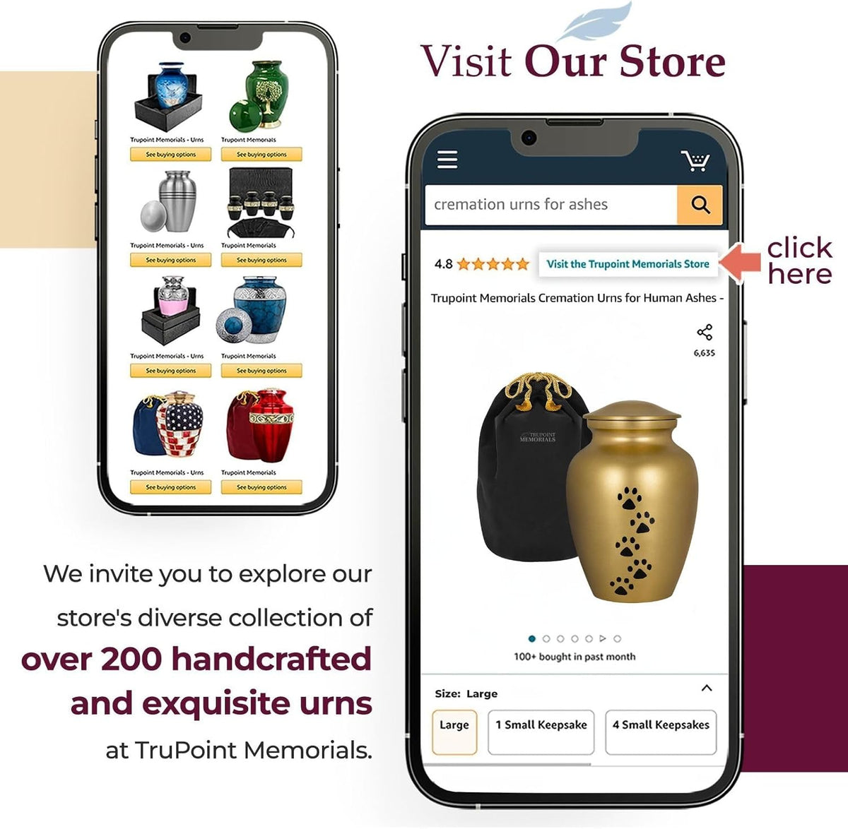 Pet Urn for Dogs and Cats Ashes, Paws Print Grey Cremation Urns for Pets - Gold, Large up to 122Lb