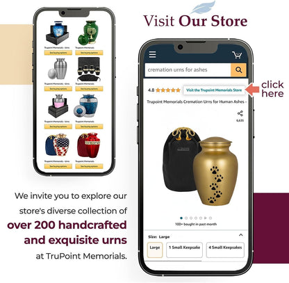 Pet Urn for Dogs and Cats Ashes, Paws Print Grey Cremation Urns for Pets - Gold, Large up to 122Lb