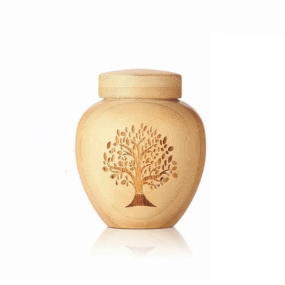 Cat Ashes Holder Bamboo Pet Ashes Box Tree Patterns Seal Mini Pet Urn anti Fall Durable Cat Cremation Urn Pet Cremation
