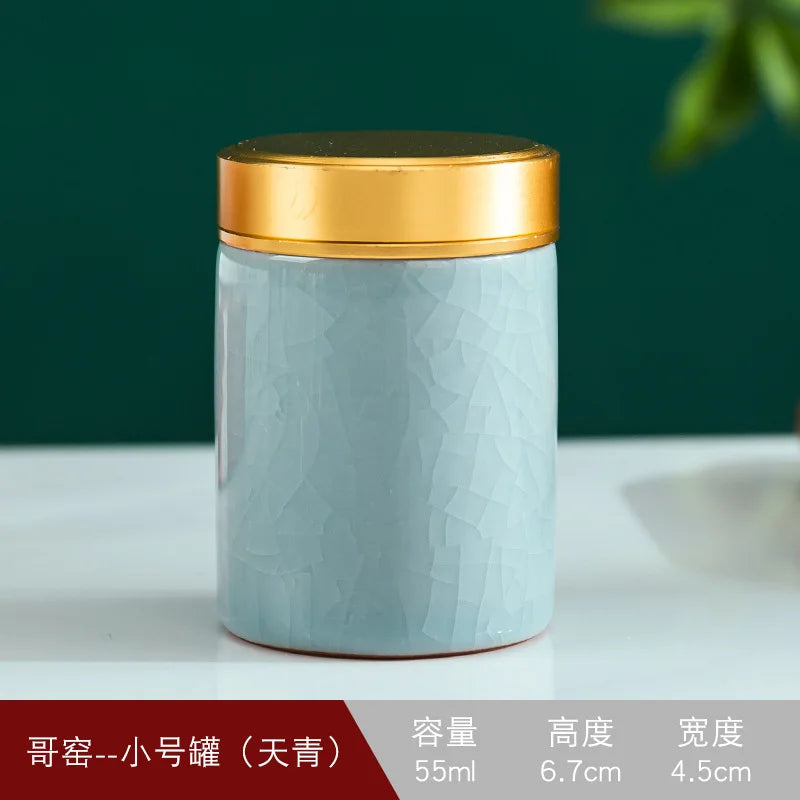 Cremation Memorial Pet Urn, Center Size Pet Ashes, Ceramic Cracked Glaze Leaves, Decorative Ashes, Animal Memorial Funeral Coffi