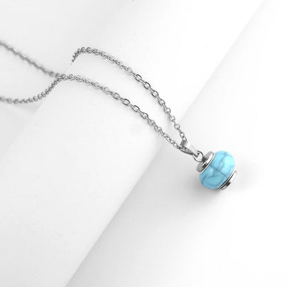Blue round Infinity Urn Pendants Cremation Jewelry for Ashes Holder Memorial Keepsake Urn Necklace Cremation Ashes Jewelry