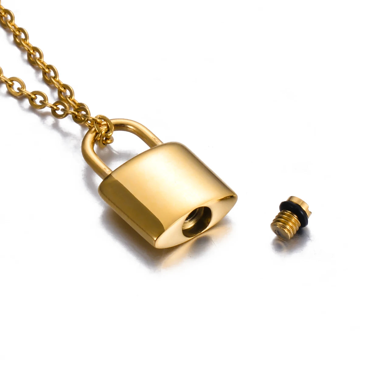 New Style Stainless Steel Mini Padlock Cremation Pendant Jewelry for Ashes Urn Pendant Necklace Lock Memorial Jewelry