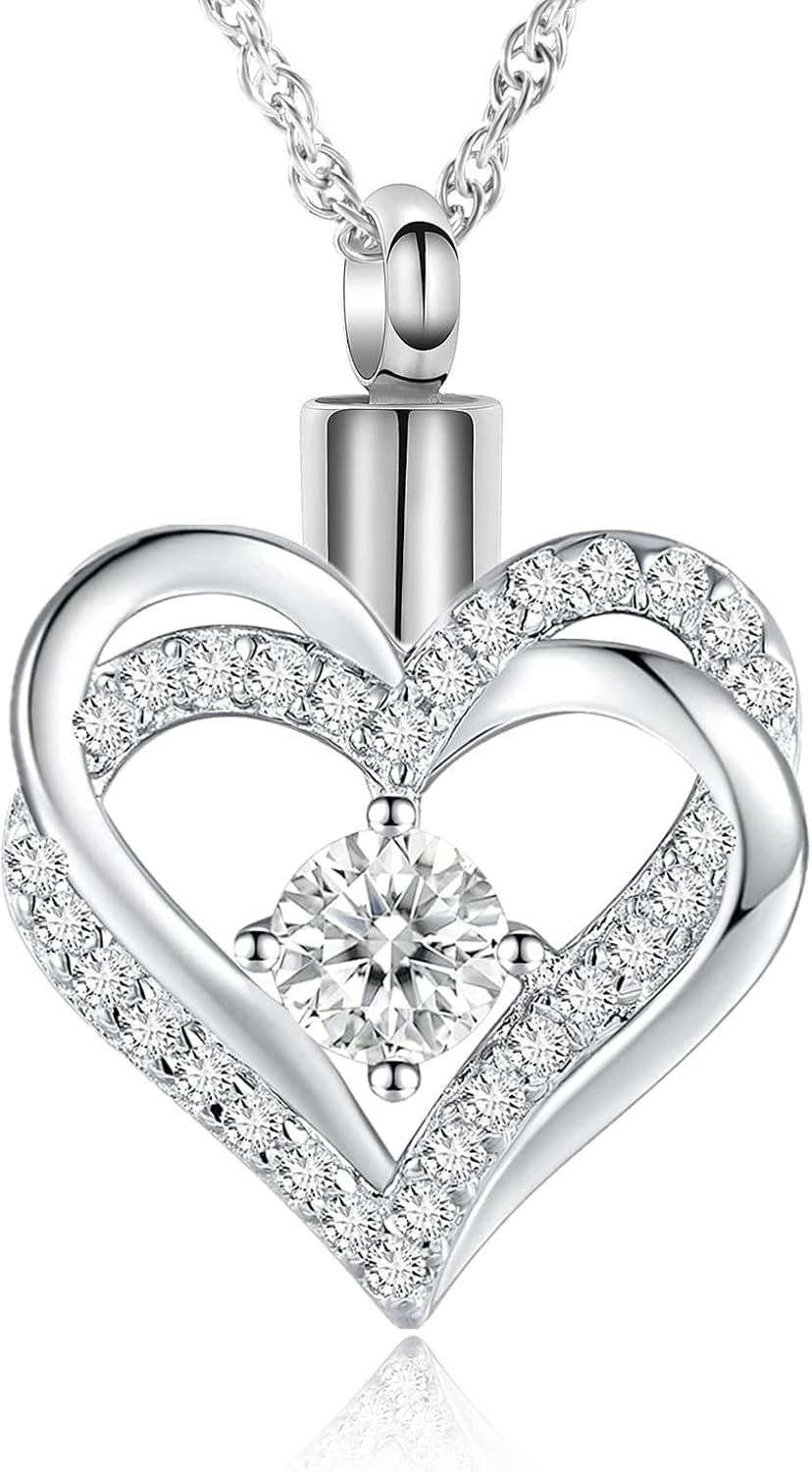 Cremation Jewelry Heart Urn Necklace for Ashes of Loved One