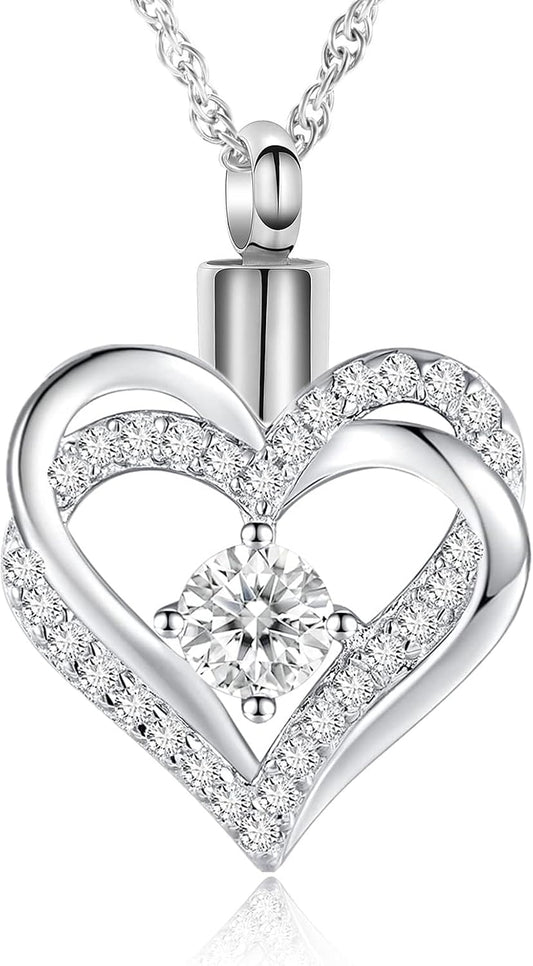 Cremation Jewelry Heart Urn Necklace for Ashes of Loved One