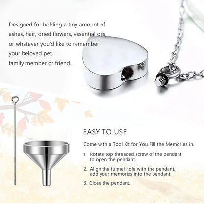 Tree of Life Urn Necklace for Men Women Heart Cremation Jewelry for Ashes of Loved Ones Keepsake Memorial Urn Locket