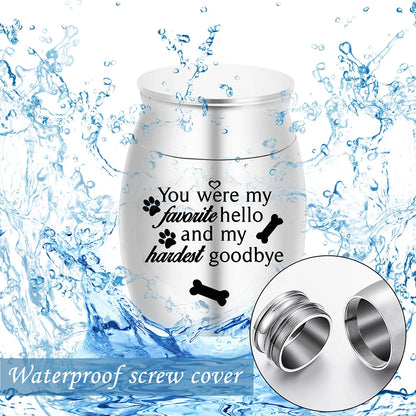 Pet Memorial Small Urns for Dog Ashes, 1.57 Inches Mini Aluminium Alloy Cremation Urn, Pet Paw Print Keepsake Urn for Ashes