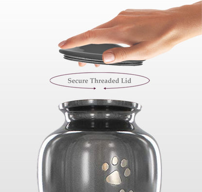 Pet Urn for Dogs and Cats Ashes, Paws Print Grey Cremation Urns for Pets - Grey, Large up to 122Lb