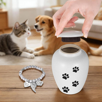 Pet Urn for Dogs Cats 4.8 Inch Small Urn for Pet Ashes Cremation Keepsake Urns Ceramic Mini Urns for Ashes Pet Memorial Sympathy Gifts for Loss of Pets Dog Urns Cat Urns
