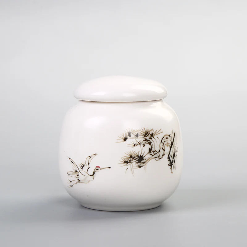 Memorial Container Pet Ashes Urn Handpainted Ceramics Urn Cremation Pet Bird Ash Holder Burial at Home Gift