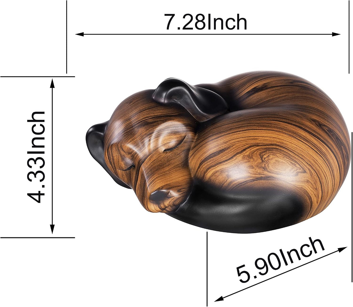 Pet Urns,Sleeping Resin Cremation Dog Urn, Dog Urns for Ashes, Small Animal Urn(Brown)…