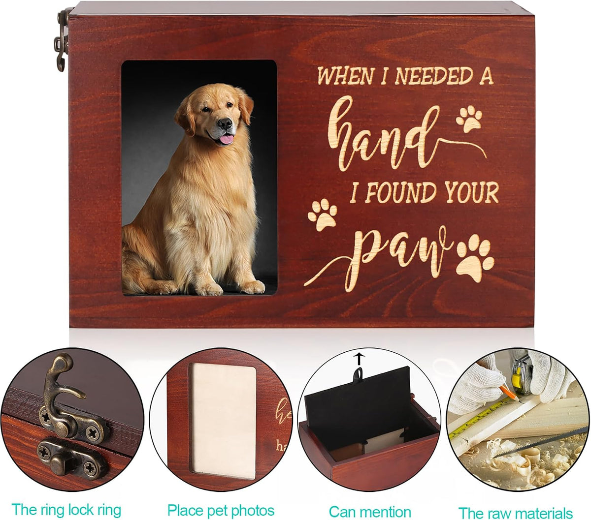 Pet Memorial Urns for Dogs or Cats Ashes with Photo Frame