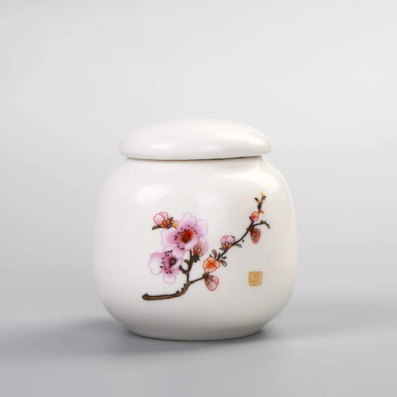 Memorial Container Pet Ashes Urn Handpainted Ceramics Urn Cremation Pet Bird Ash Holder Burial at Home Gift