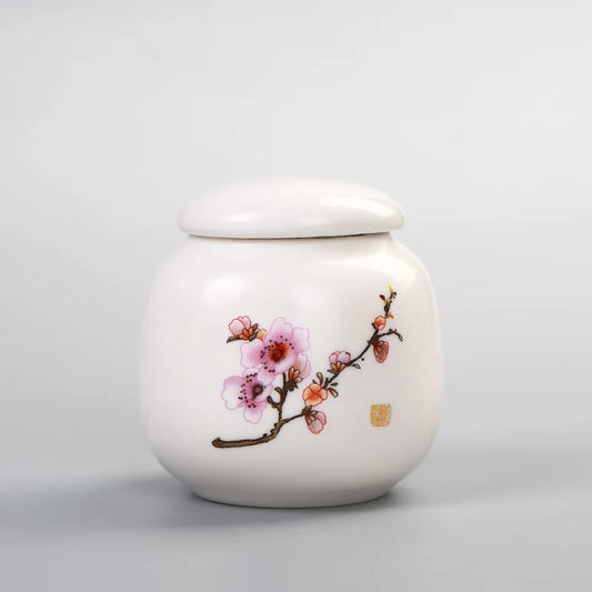 Memorial Container Pet Ashes Urn Handpainted Ceramics Urn Cremation Pet Bird Ash Holder Burial at Home Gift