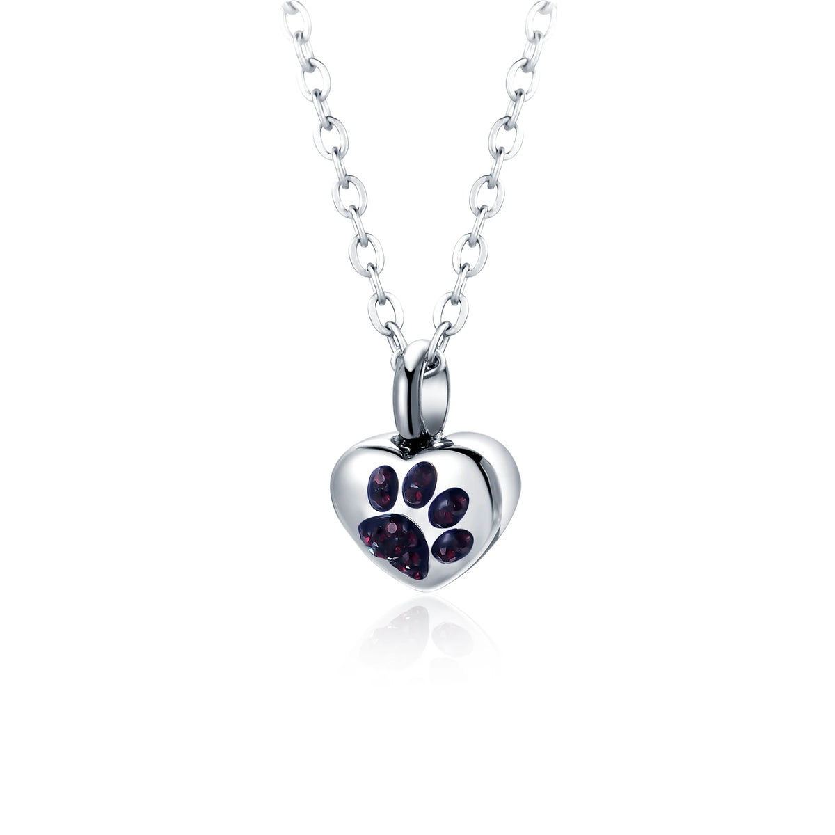 Stainless Steel Rhinestone Pet Cremation Ash Urn Necklace Heart Pendant for Pet Memorial Jewelry Can Be Customized