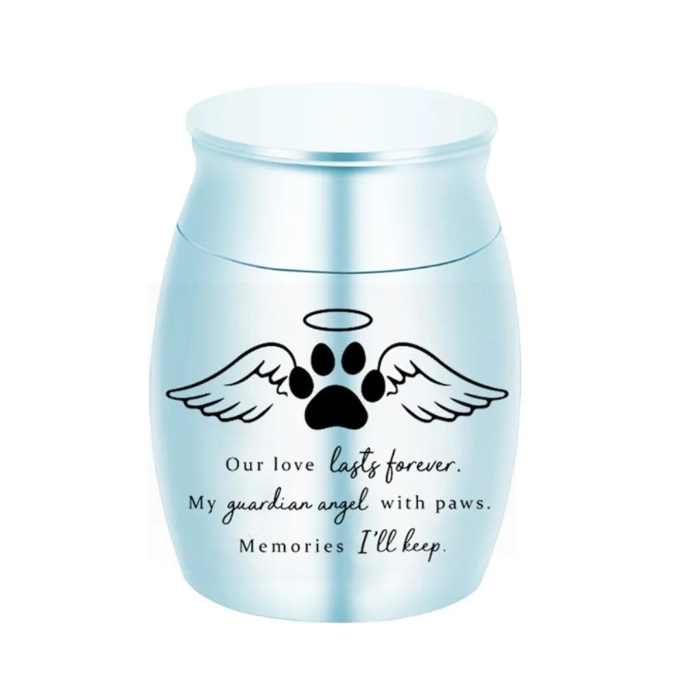 Keepsake Waterproof Mini Pet Ashes Box Dustproof Portable Pet Paw Print Urn with Lid Cat Memorial Urn Pet Cemetery