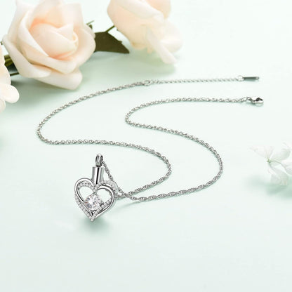 Cremation Jewelry Heart Urn Necklace for Ashes of Loved One