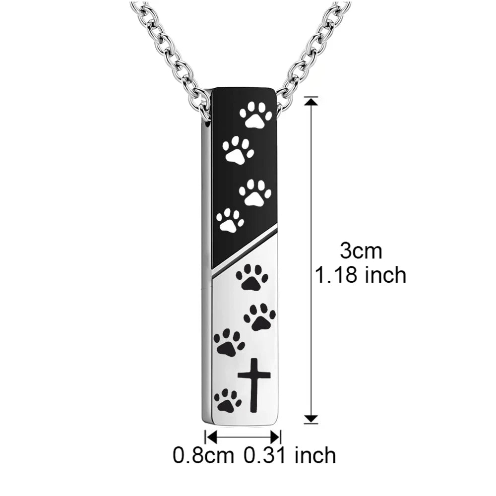  Dog Urn Necklaces for Ashes Paw Cube Cremation Dog Paw Stainless Steel Pet Ashes Pendant for Puppy Pet Memorial Keepsake Jewel