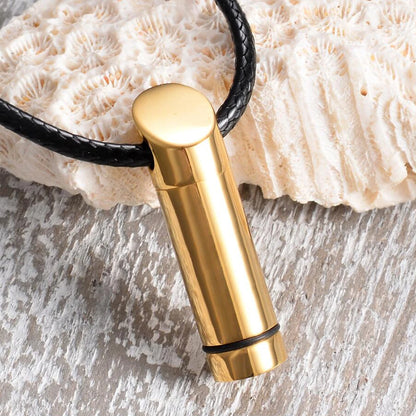 Stainless Steel Cylinder Necklace Ashes Holder Urn Keepsake Pendant Cremation Memorial Jewelry
