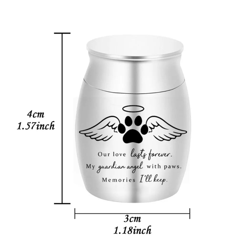 Keepsake Waterproof Mini Pet Ashes Box Dustproof Portable Pet Paw Print Urn with Lid Cat Memorial Urn Pet Cemetery