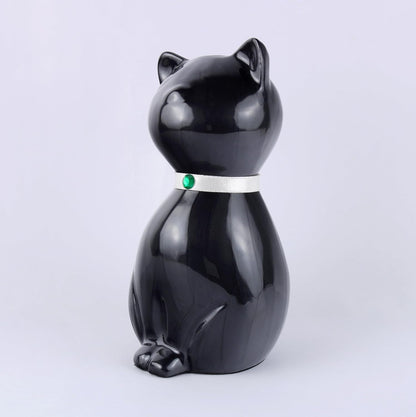 Kitty Cat Urns for Ashes - Pet Memorial Cat Urn Cat Memorial Gift, Pet Urn for Cat Ashes Keepsake Pet Urns for Cats Ashes, Pet Ashes Urn, Pet Cremation Urn (Black)