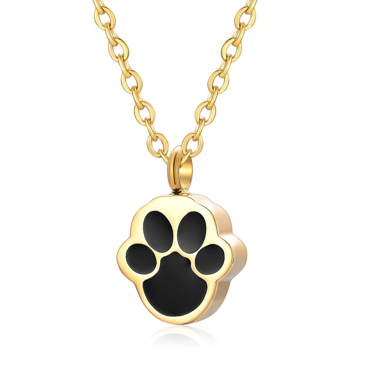 Stainless Steel 316L Pet Foot Rint Ash Urn Cremation Pendant Necklace Engravment