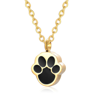 Stainless Steel 316L Pet Foot Rint Ash Urn Cremation Pendant Necklace Engravment