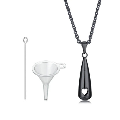Teardrop Ashes Cremation Women Necklace Jewelry, Memorial Keepsake Urn Remembrance Gift, Stainless Steel Water Drop Pendant