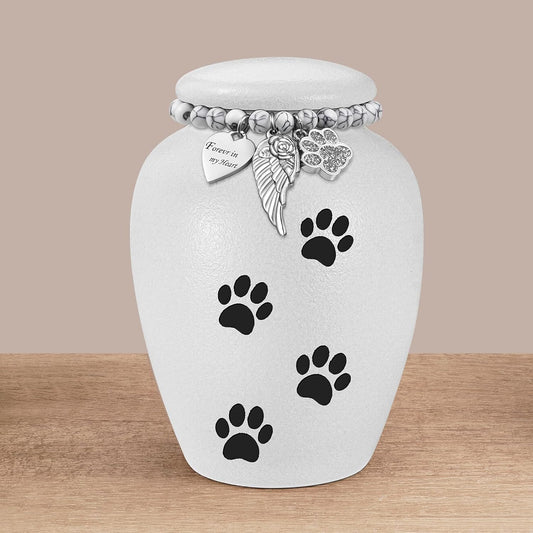Pet Urn for Dogs Cats 4.8 Inch Small Urn for Pet Ashes Cremation Keepsake Urns Ceramic Mini Urns for Ashes Pet Memorial Sympathy Gifts for Loss of Pets Dog Urns Cat Urns