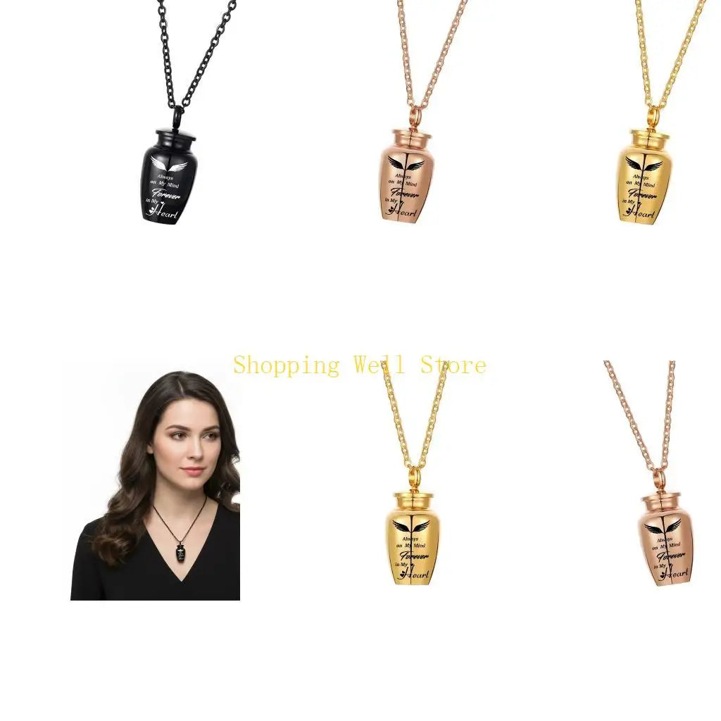 KX4B Pet Cremation Jewelry for Dog/Cats Ashes Memorial Lockets Urn Necklace Keepsakes