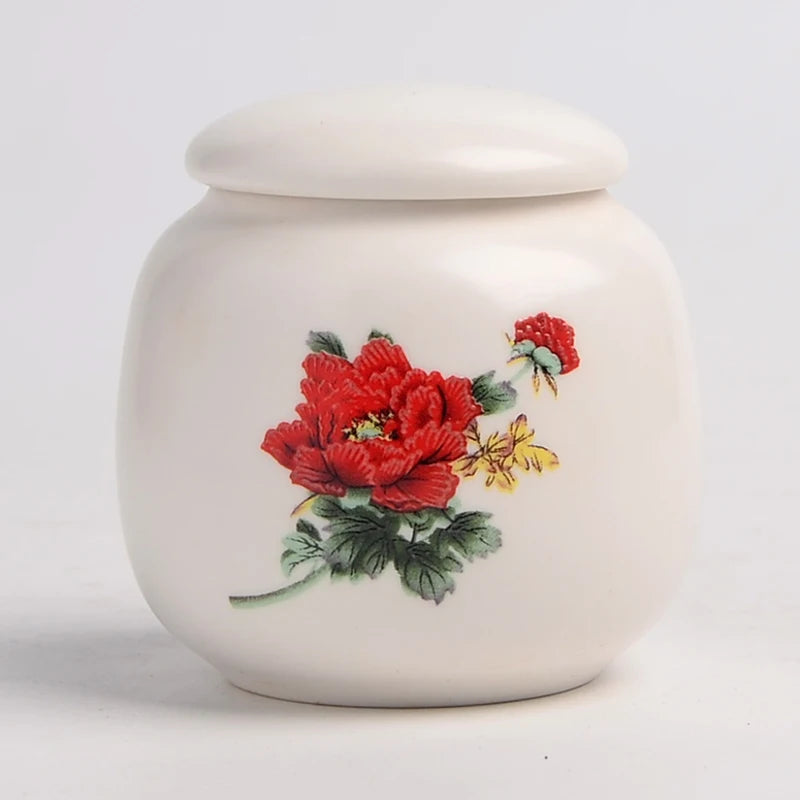 Memorial Container Pet Ashes Urn Handpainted Ceramics Urn Cremation Pet Bird Ash Holder Burial at Home Gift