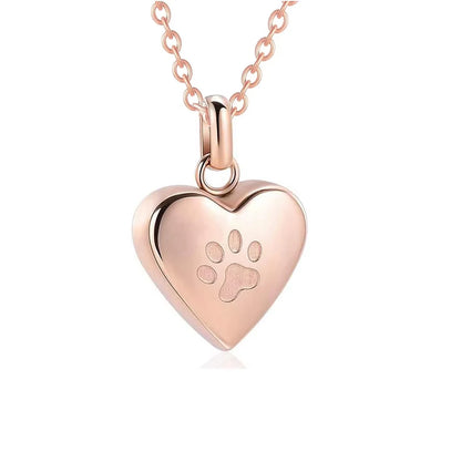 Pet Ashes Heart Cremation Jewelry Urn Necklace for Ashes for Women Men, Paw Print Memorial Pendant Ash Jewelry